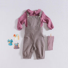 Load image into Gallery viewer, DUNGAREES / VIOLET PIED-DE-POULE