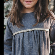 Load image into Gallery viewer, DRESS / GREY-GOLDEN DOTS