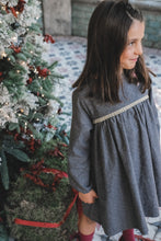 Load image into Gallery viewer, DRESS / GREY-GOLDEN DOTS