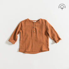 Load image into Gallery viewer, shirt-cinnamon-gauze-for-baby-and-child-by-grace-baby-and-child-front-view_
