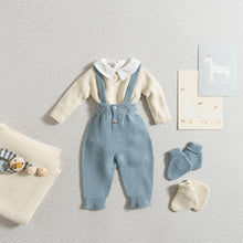 Load image into Gallery viewer, BODYSUIT / DUSTY BLUE DOTS