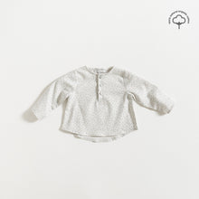 Load image into Gallery viewer, shirt-navy-blue-dots-for-newborn-by-grace-baby-and-child-front-view