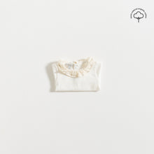 Load image into Gallery viewer, bodysuit-grey-flowers-gauze-for-newborn-by-grace-baby-and-child-folded