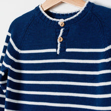 Load image into Gallery viewer, SWEATER  / NAVY STRIPES