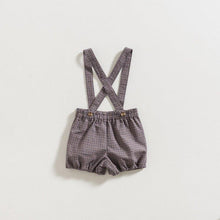 Load image into Gallery viewer, shorts-violet-pied-de-poule-straps-baby-boy-3