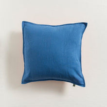 Load image into Gallery viewer, pillow-case-indigo-linen-and-salmon-gauze-grace-baby-and-child-front