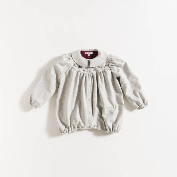 ROMPER / GREY W/ EMBROIDERIES