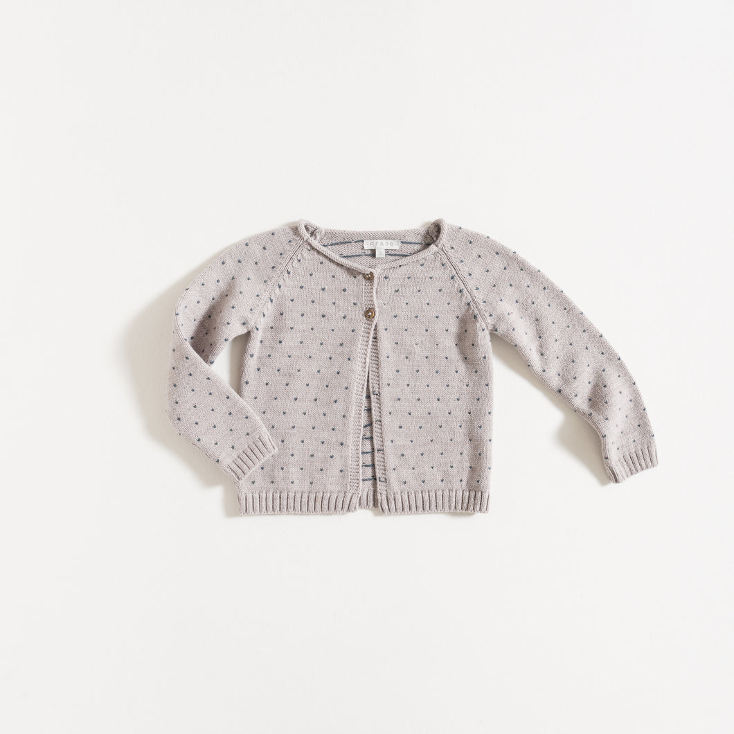 CARDIGAN / TAUPE-DUCK BLUE
