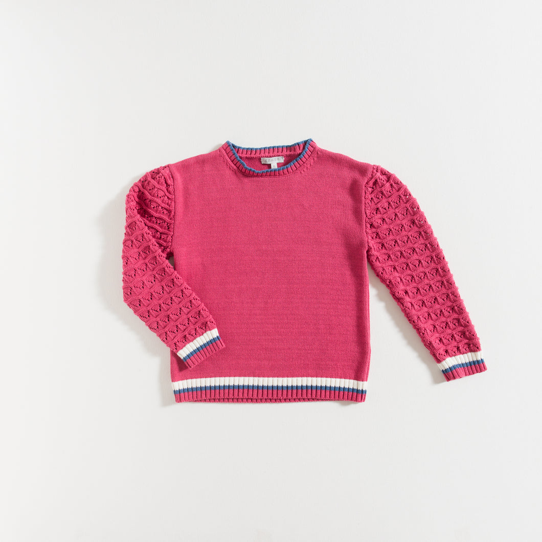 SWEATER / CHERRY-INDIGO-ECRU