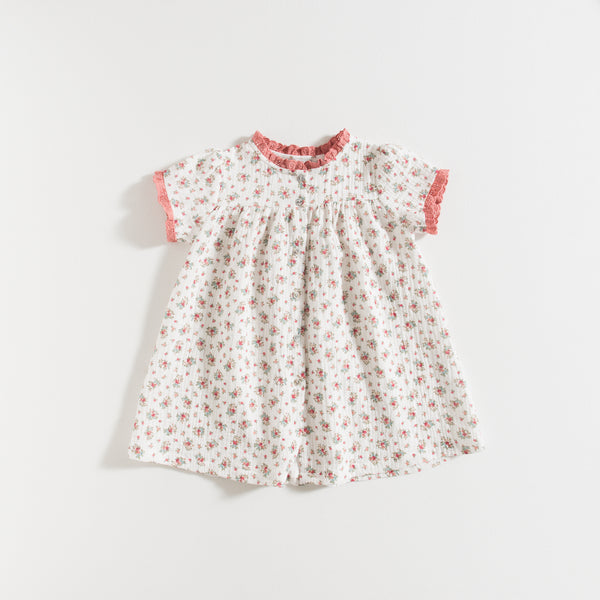 DRESS / RED FLOWERS GAUZE
