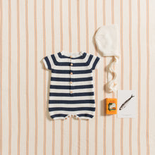 Load image into Gallery viewer, ROMPER / NAVY STRIPES