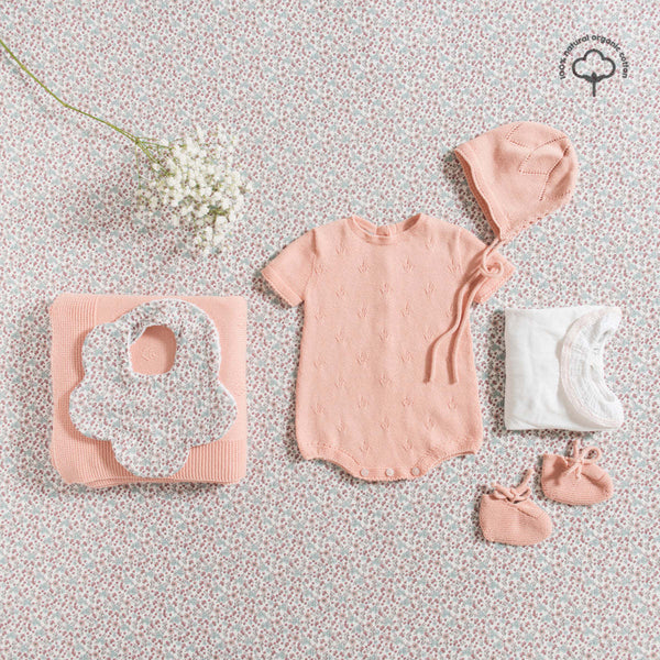 BODYSUIT / WHITE GAUZE-PINK LACE