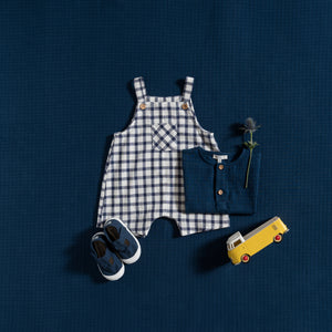 DUNGAREES / NAVY PLAID GAUZE
