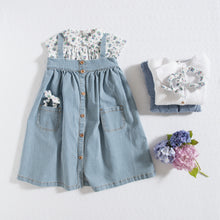 Load image into Gallery viewer, BLOUSE / BLUE FLOWERS GAUZE