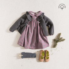 Load image into Gallery viewer, DRESS / GRANATE-GREY PLAID