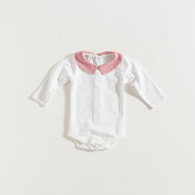 Load image into Gallery viewer, bodysuit-red-vichy-collar-grace-baby-and-child-newborn-front