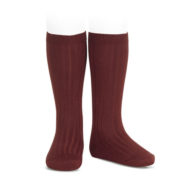 CÓNDOR / GRANATE RIBBED KNEE HIGH SOCKS